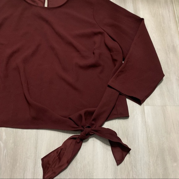 Talbots Maroon Burgundy Side Tie Top Blouse Sz 3X - Picture 2 of 8
